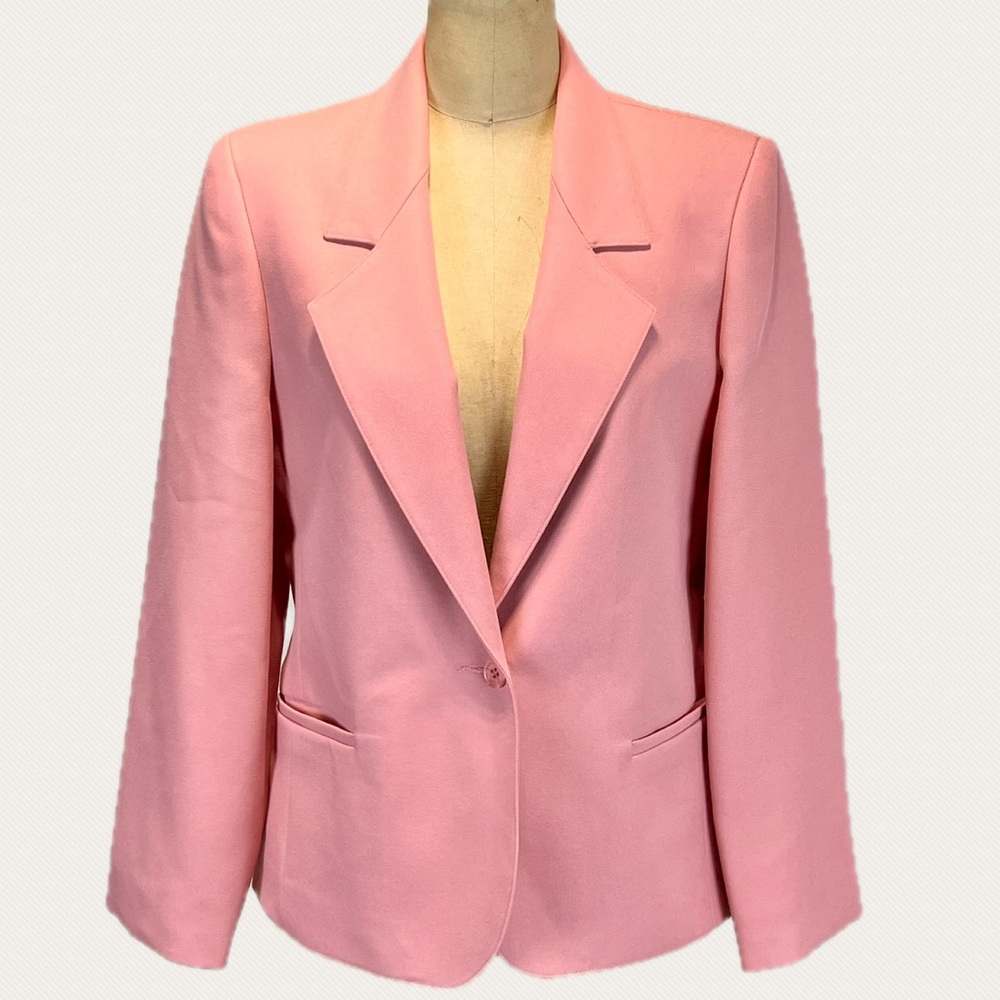 VINTAGE Carriage Court women’s blazer suit jacket coat tailored fit pink 80s 70s